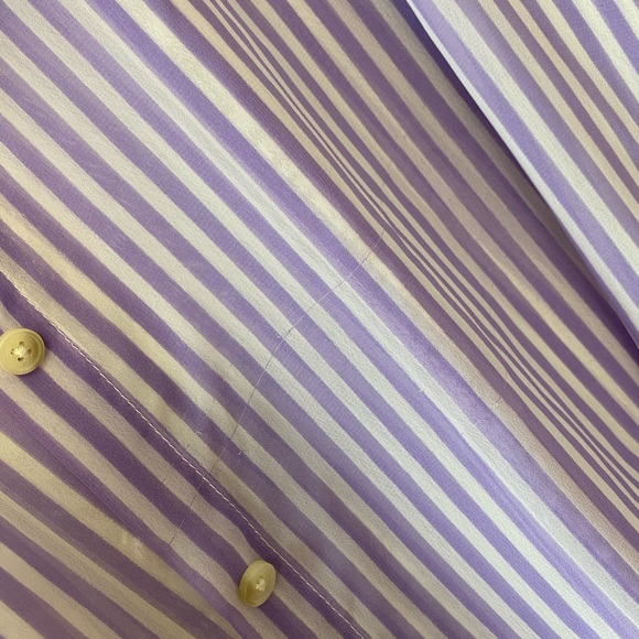 American Eagle Sheer Stripped Button Down Blouse - Picture 4 of 4